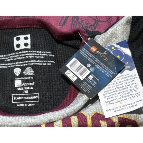 LEGO Harry Potter "Gryffindor" Boys/Girls Pajama Pants Set Kids size 7/8 - Picture 2 of 5